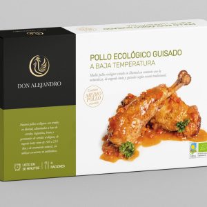 Pollo ecológico guisado a baja temperatura