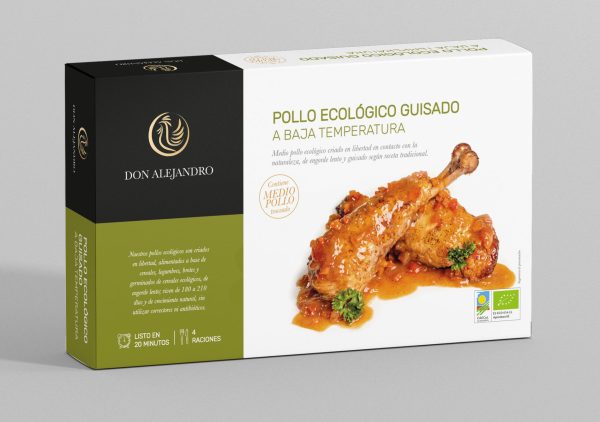 Pollo ecológico guisado a baja temperatura